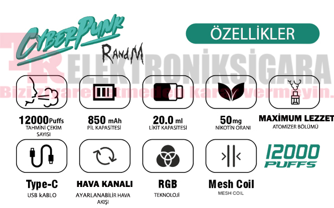 Saltica Cyberpunk 12000 Puff Bar 50mg Nikotin Strawberry Kiwi