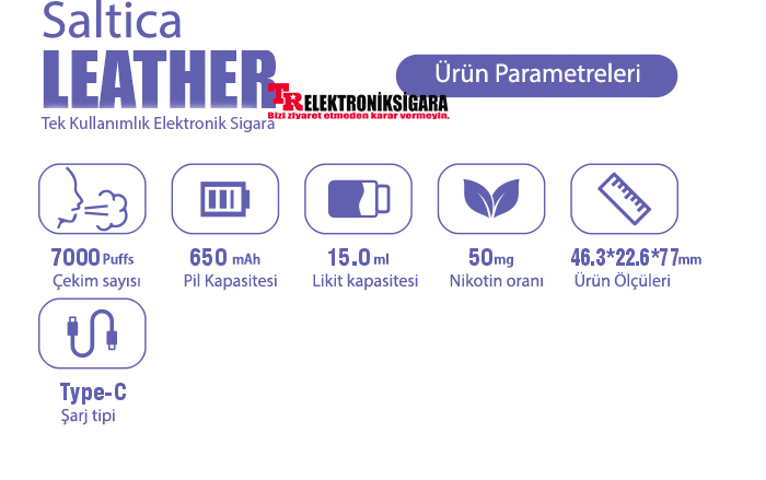 Saltica Leather 7000 Puff Bar 50mg Nikotin Tiger Blood