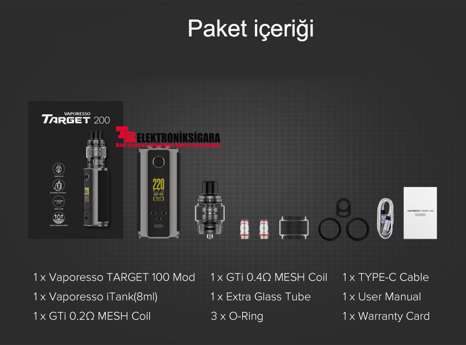 Vaporesso Target 200W Box Kit Elektronik Sigara