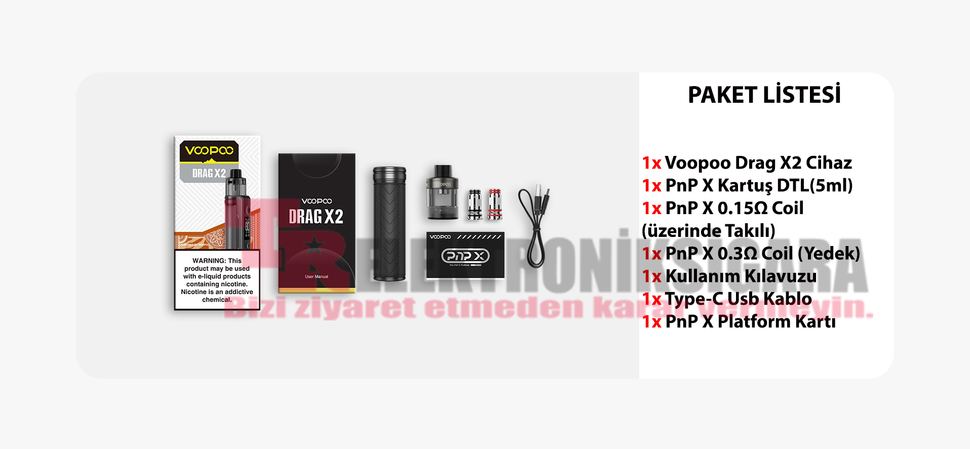 Voopoo Drag X2 Kit 80W Pod Mod Elektronik Sigara