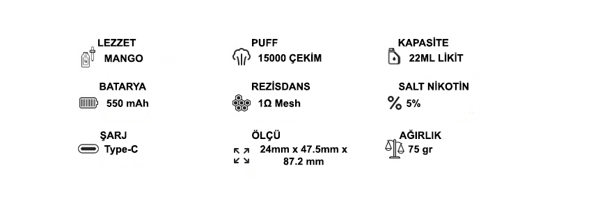 Pufftech Hyper 15,000 Puff Bar 5% Nicotine – Mango