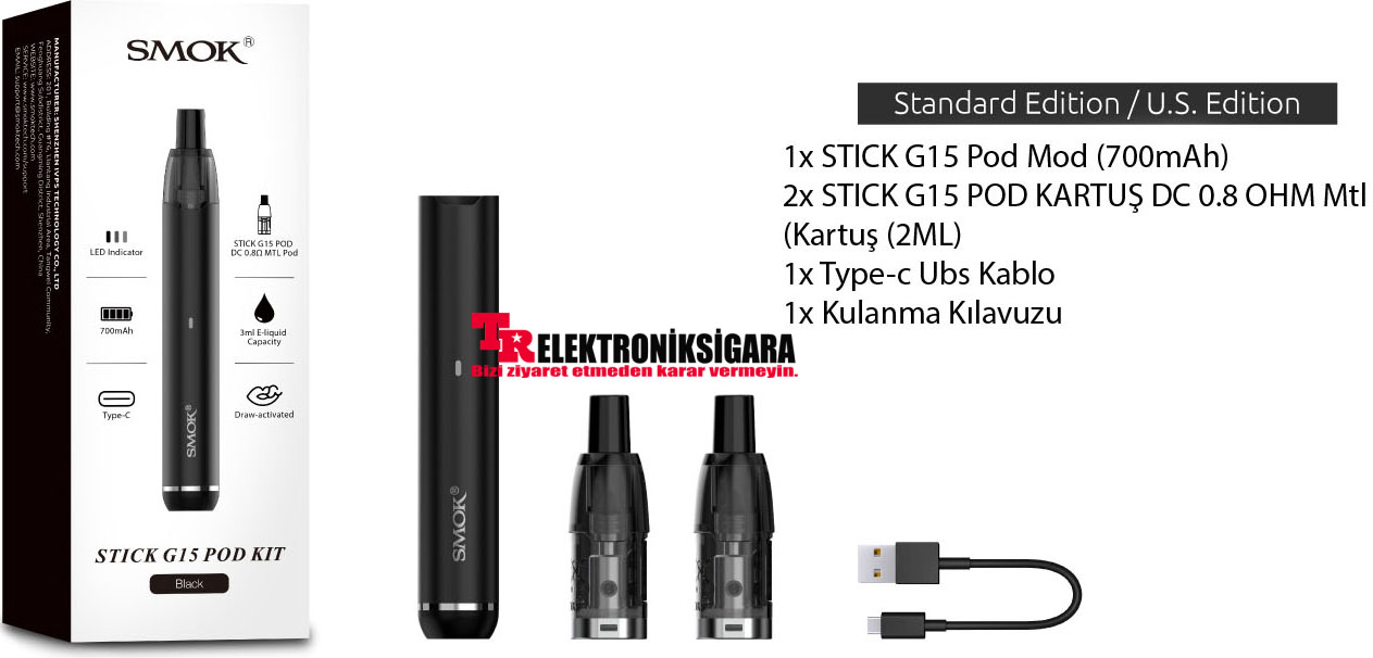 Smok Stick G15 Pod Mod Kit Elektronik Sigara
