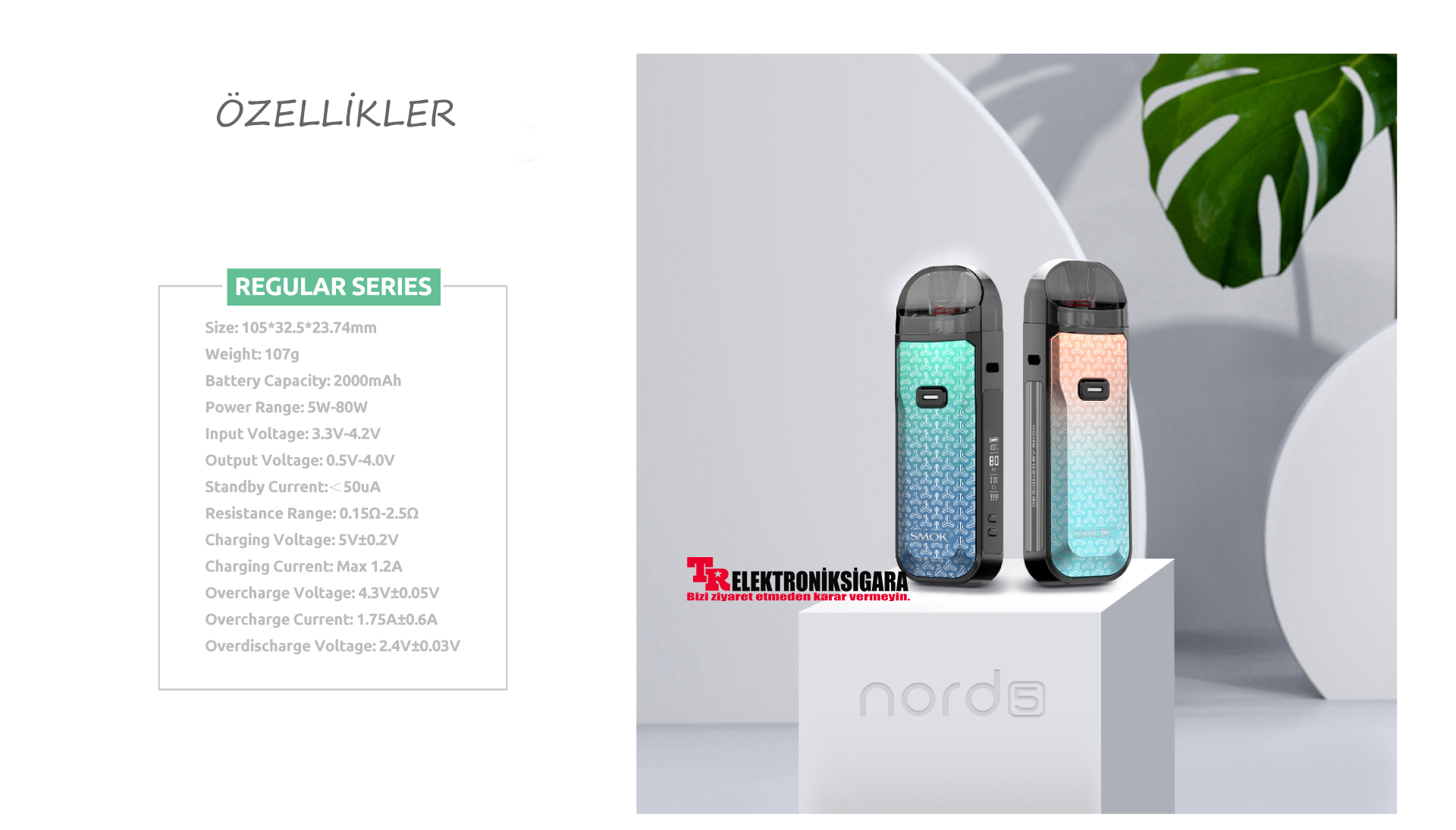 Smok Nord 5 80W Pod Mod Elektronik Sigara
