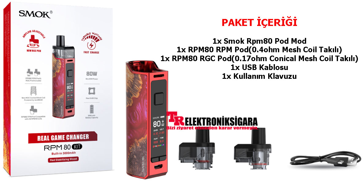 Smok RPM80 3000mAh Pod Mod Elektronik Sigara