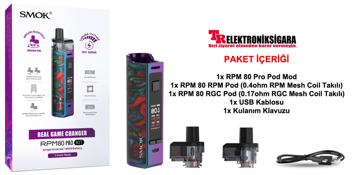 Smok RPM 80 Pro Kit Pod Mod Elektronik Sigara