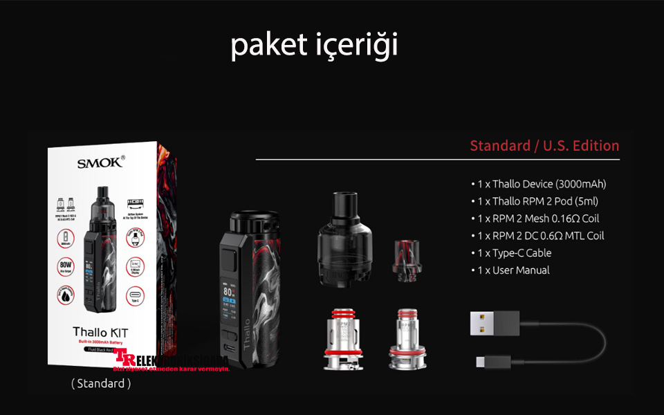 SMOK Thallo 80W Kit Pod Mod Elektronik Sigara