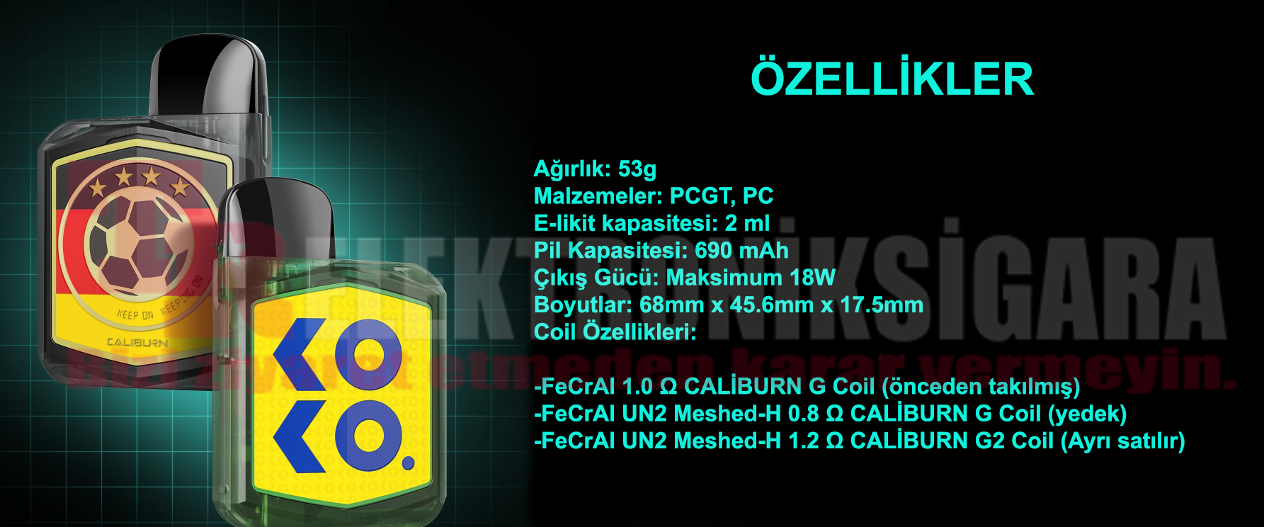 Uwell Caliburn KOKO Prime Vision Glory Pod Mod Kit Electronic Cigarette