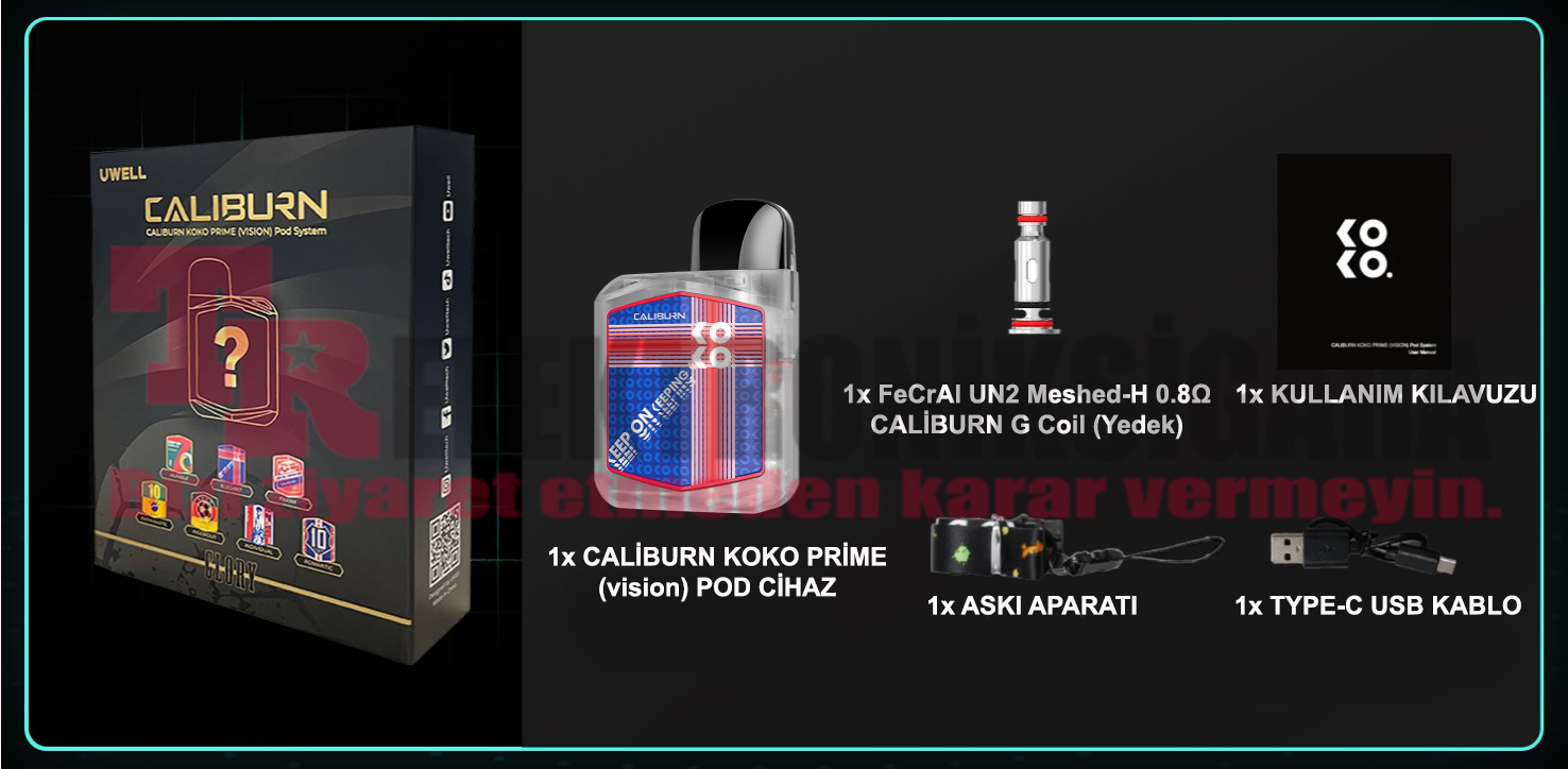 Uwell Caliburn KOKO Prime Vision Glory Pod Mod Kit Electronic Cigarette