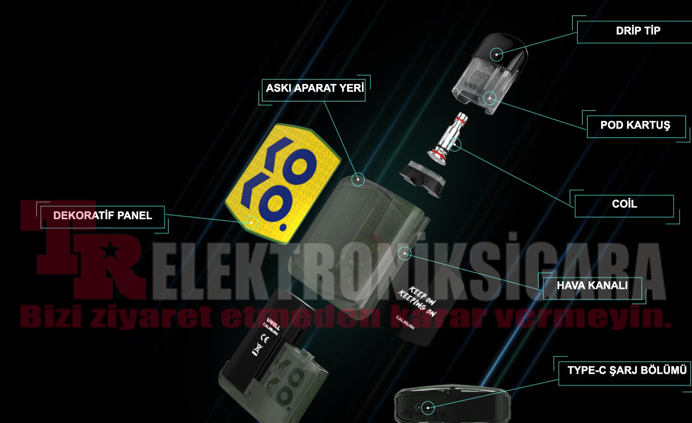 Uwell Caliburn KOKO Prime Vision Glory Pod Mod Kit Electronic Cigarette