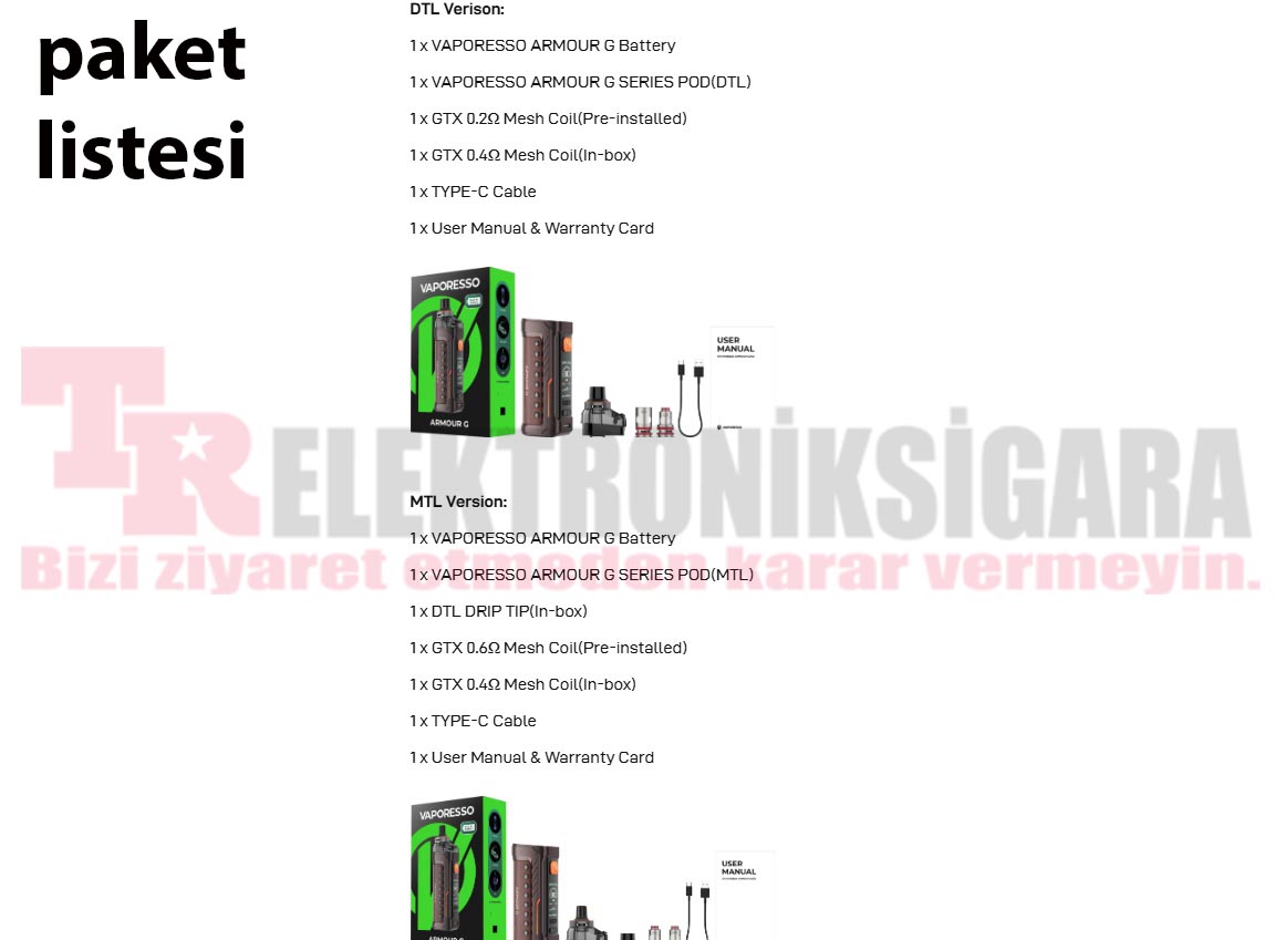 Vaporesso Armour G Pod Mod Kit Electronic Cigarette 3000mAh