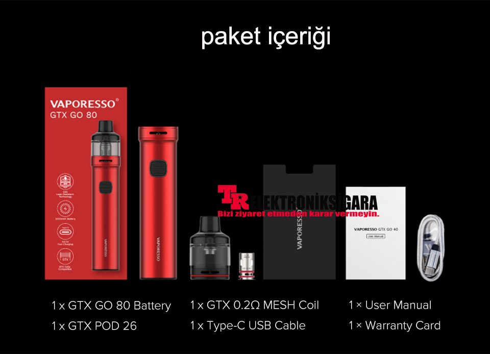 Vaporesso GTX GO 80 Pod Mod Elektronik Sigara