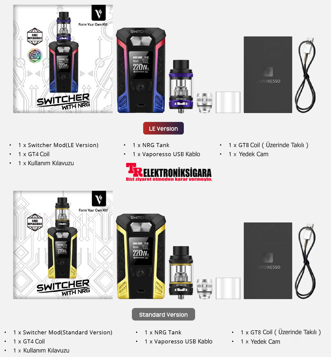 Vaporesso Switcher Kit 220W 5ml Elektronik sigara