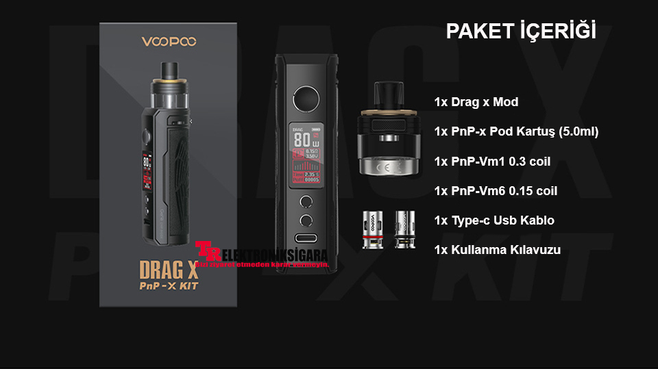 Voopoo Drag X PnP-X Kit Pod Mod Elektronik Sigara