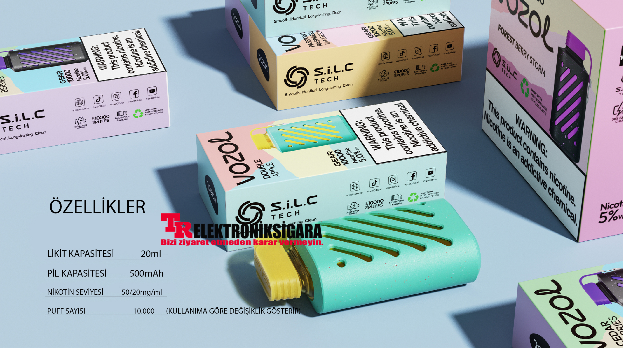 Vozol Gear 10000 Puff Bar %5 Nikotin Peach Mango Smoothie